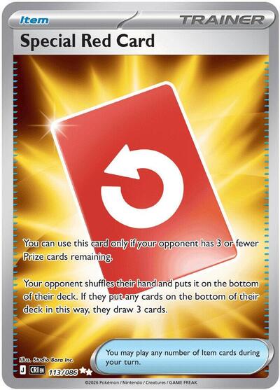 Special Red Card - 113/086 Pokemon Card