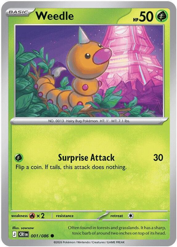 Weedle 001/086 from ME04: Chaos Rising