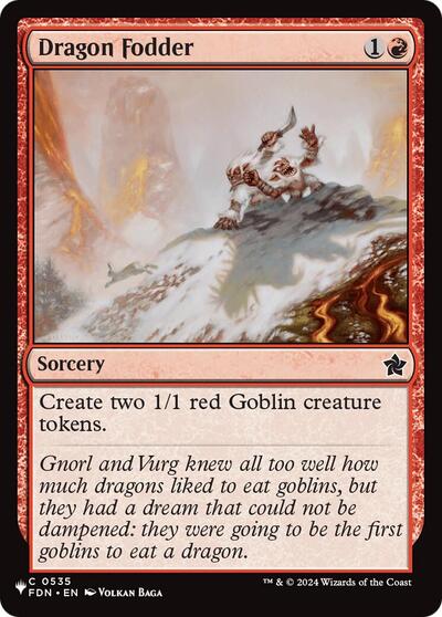 Dragon Fodder (The List, from FDN) from PLST #FDN-535, Magic: The Gathering card