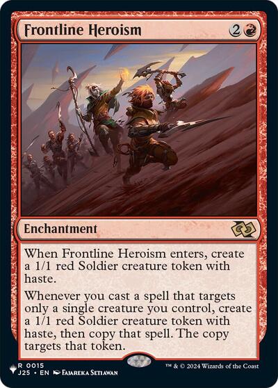 Frontline Heroism (The List) from LIST #J25-15, Magic: The Gathering card