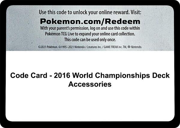 Code Card - 2016 World Championships Deck Accessories
