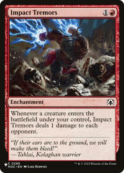 Impact Tremors (The List, from MOC) from LIST #MOC-285, Magic: The Gathering card