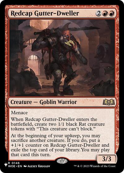 Redcap Gutter-Dweller (The List) from PLST #WOE-146, Magic: The Gathering card