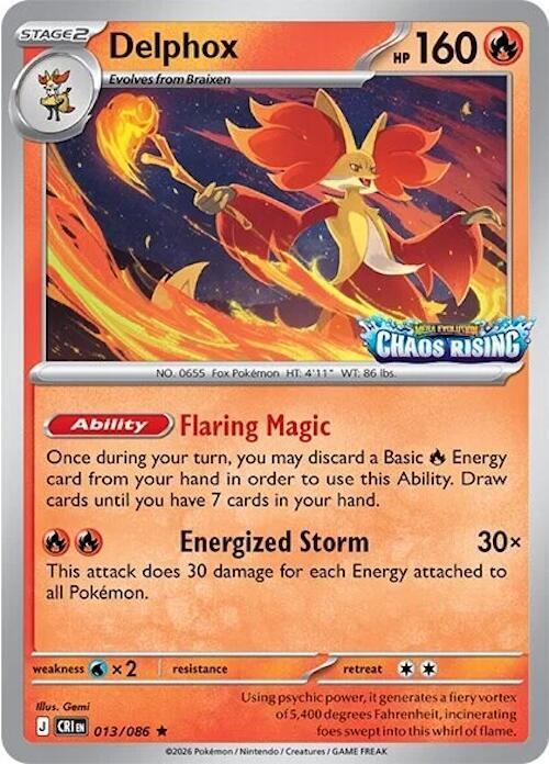 Delphox - 013/086 (Chaos Rising Stamped) 013/086 from Miscellaneous Cards & Products