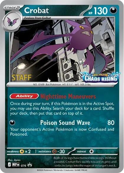 Crobat - 076 [Staff] 076 from ME: Mega Evolution Promo