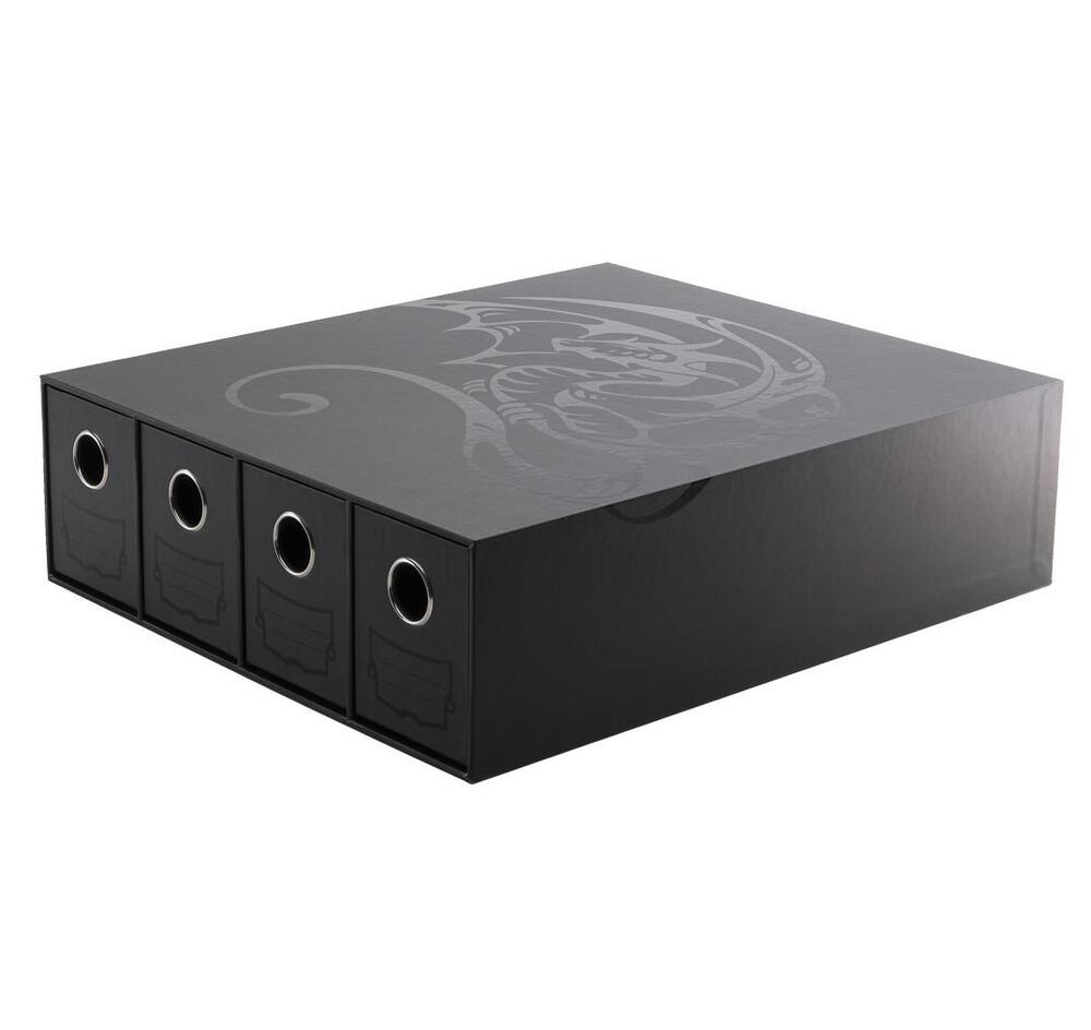 Fortress Card Drawers Horizontal 4 - Black - Dragon Shield