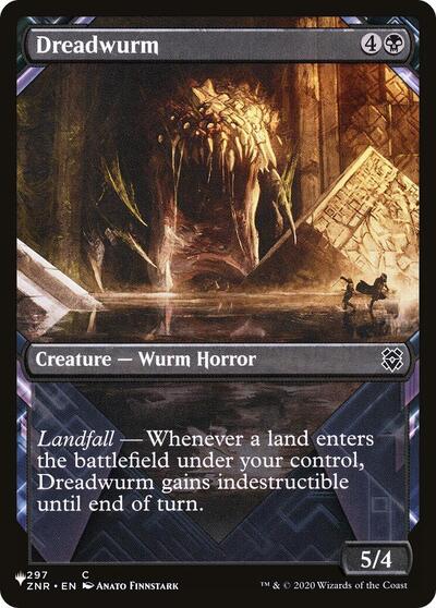 Dreadwurm (Showcase, The List) from PLST #ZNR-297, Magic: The Gathering card