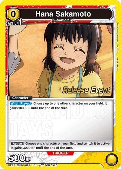 Hana Sakamoto UE19BT: SAKAMOTO DAYS Release Event Cards Common Union Arena card — value and price