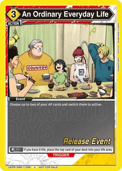 An Ordinary Everyday Life UE19BT: SAKAMOTO DAYS Release Event Cards Uncommon Union Arena card — value and price