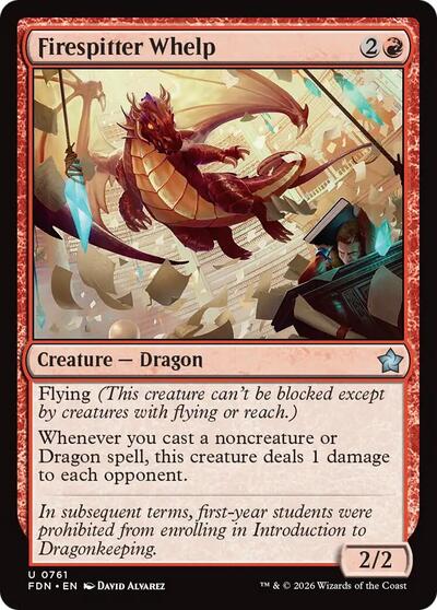 Firespitter Whelp from FDN #761, Magic: The Gathering card