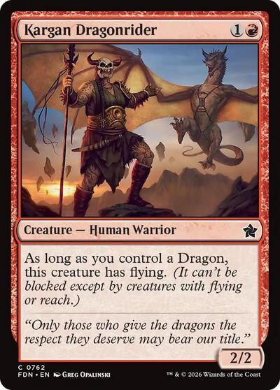 Kargan Dragonrider from FDN #762, Magic: The Gathering card
