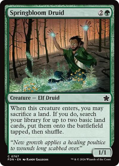 Springbloom Druid from FDN #767, Magic: The Gathering card