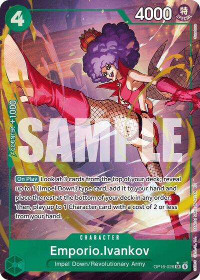 Emporio.Ivankov (026) (Alternate Art) The Time of Battle SR One Piece card — value and price