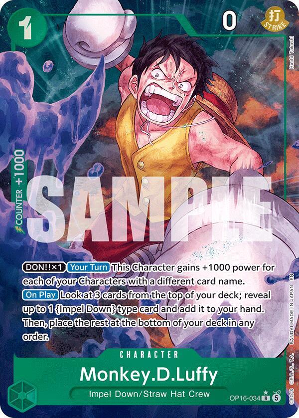 Monkey.D.Luffy (034) (Alternate Art) - The Time of Battle - One