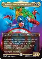 Captain America, Team Leader (Borderless) (Surge Foil) - Commander