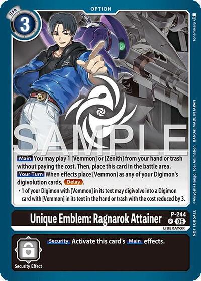 Unique Emblem: Ragnarok Attainer (Official Store Tournament 2026 Vol. 3 Participant) Digimon Promotion Cards Promo Digimon card — value and price
