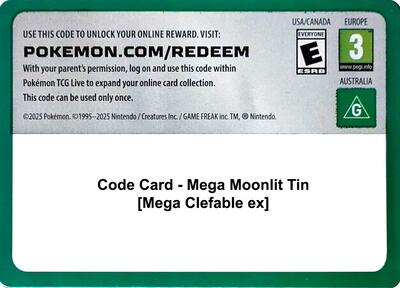 Code Card - Mega Moonlit Tin [Mega Clefable ex]