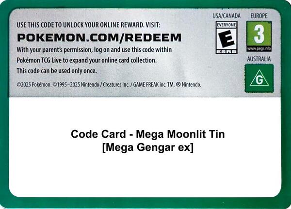 Code Card - Mega Moonlit Tin [Mega Gengar ex]