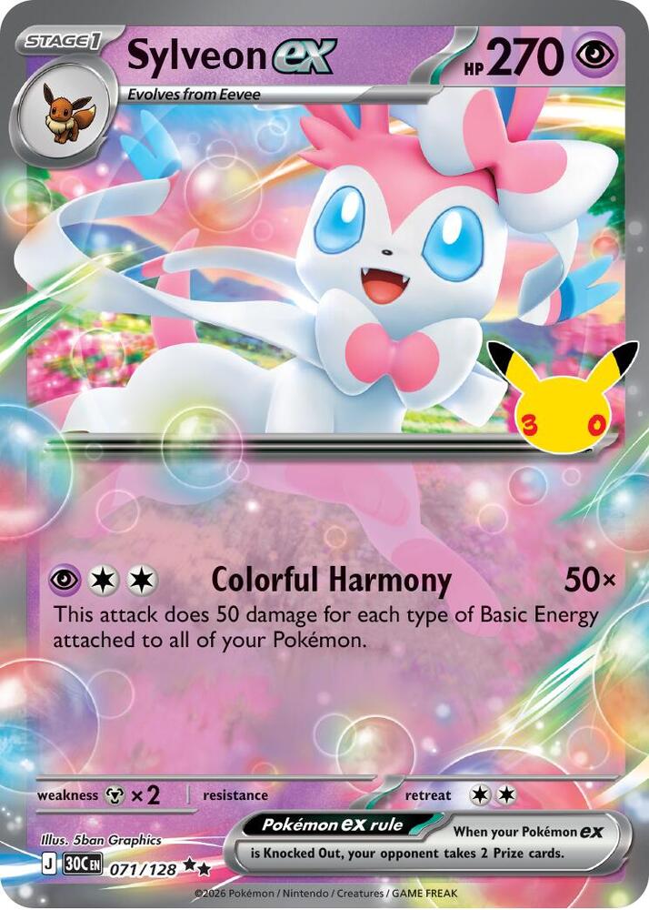 Sylveon ex ポケモンカード 270 HP Sylveon ex - ME: 30th Celebration - Pokemon - TCGplayer.com