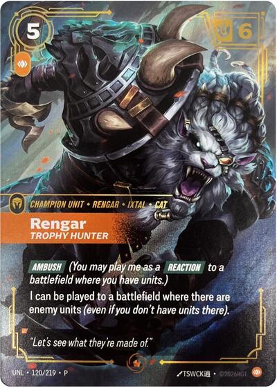 Rengar - Trophy Hunter Riftbound Organized Play Promotional Cards card price