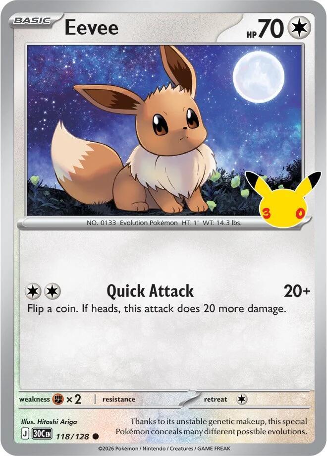 Eevee - 118/128 - ME: 30th Celebration - Pokemon - TCGplayer.com