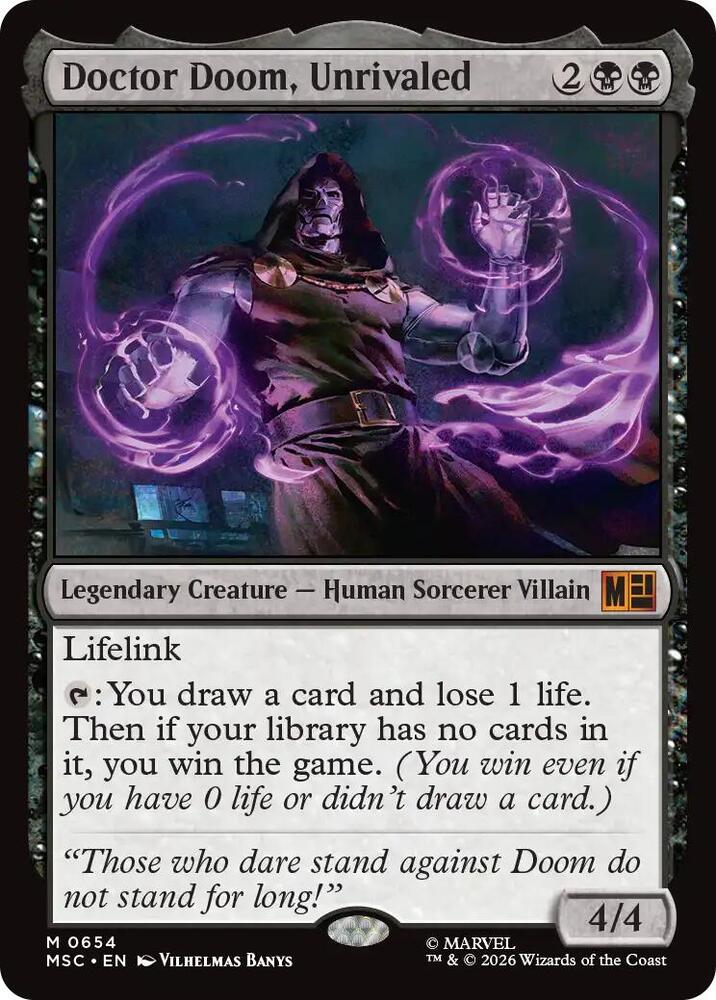 Doctor Doom, Unrivaled 654 card