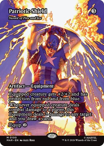Patriotic Shield Sword of Fire and Ice Borderless