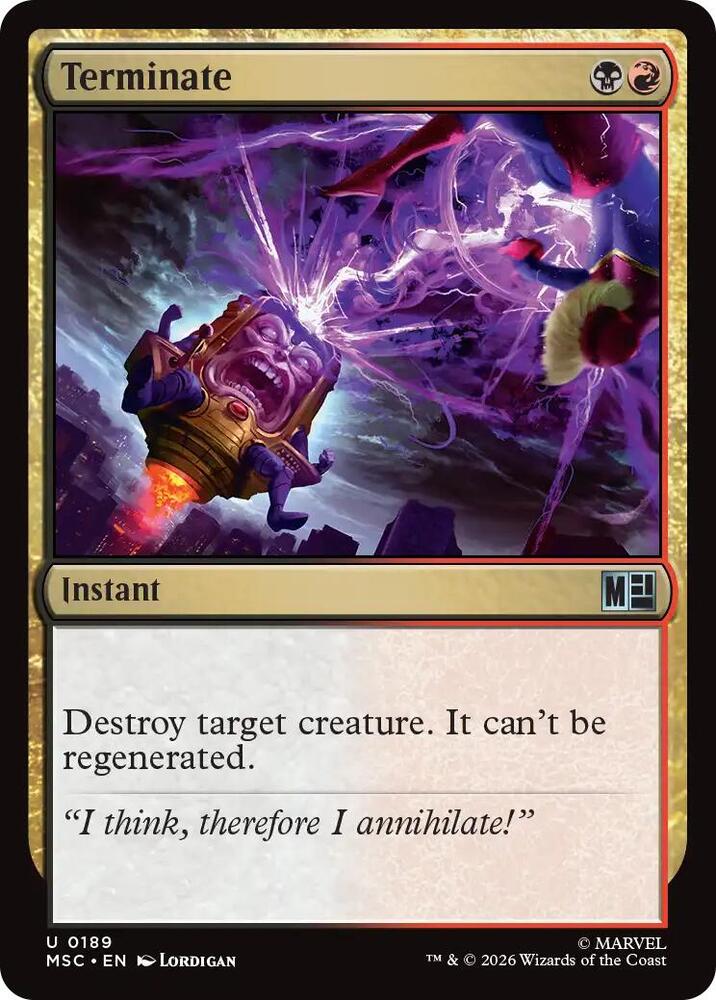 Terminate 189 card