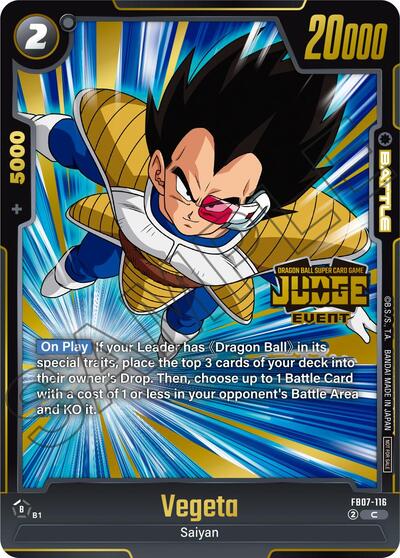 Vegeta (Judge Pack (Event Judge) 05) Tournament and Championship Promos Common Dragon Ball card — value and price
