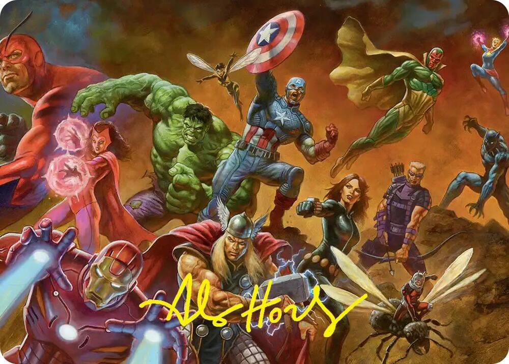 Avengers Assemble! Art Card (Gold-Stamped Signature) - Art Series