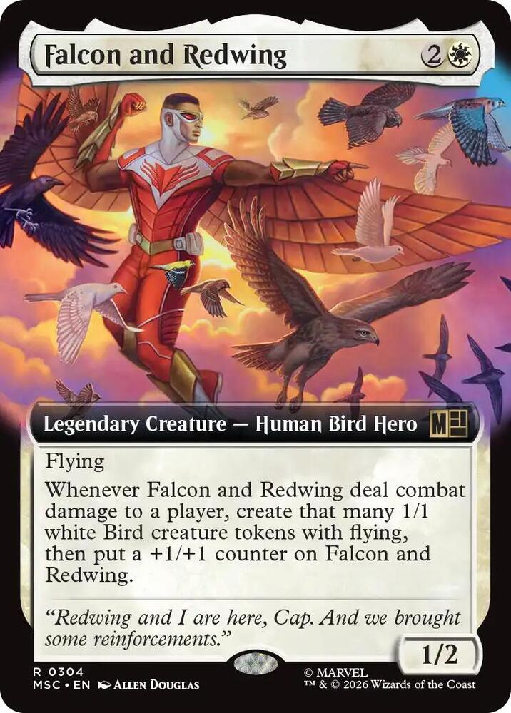 Falcon and Redwing (Extended Art) 304 card