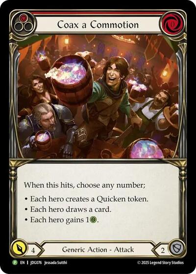 Coax a Commotion - JDG076 Flesh and Blood: Promo Cards Promo Flesh and Blood card — value and price