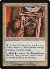 Rune of Protection: Artifacts - Urza's Saga - Magic: The Gathering card