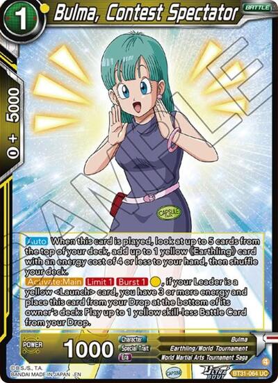 Bulma, Contest Spectator