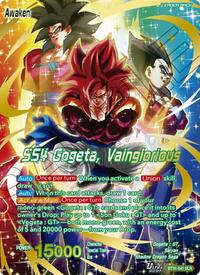 SS4 Son Goku & SS4 Vegeta // SS4 Gogeta, Vainglorious (SLR) #BT31-041 from Impact Beyond Dimensions Pokemon card image