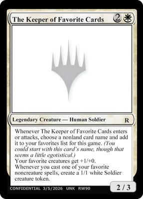 The Keeper of Favorite Cards
