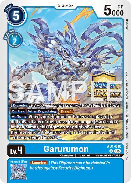 Garurumon (World Championship 26–27 Regionals Season 2), a Rare card from Digimon Card Game Advanced Booster Digimon Generation