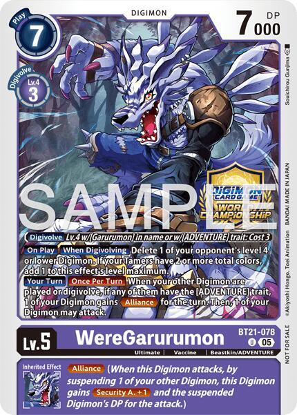 WereGarurumon World Championship 26–27 Regionals Season 2 Price