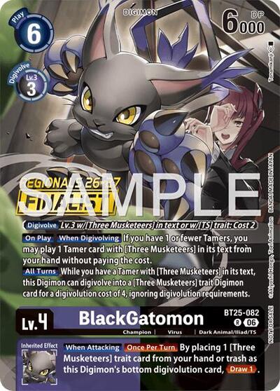BlackGatomon (Regionals 26-27 Season 2 Finalist) Dual Revolution Rare Digimon card — value and price