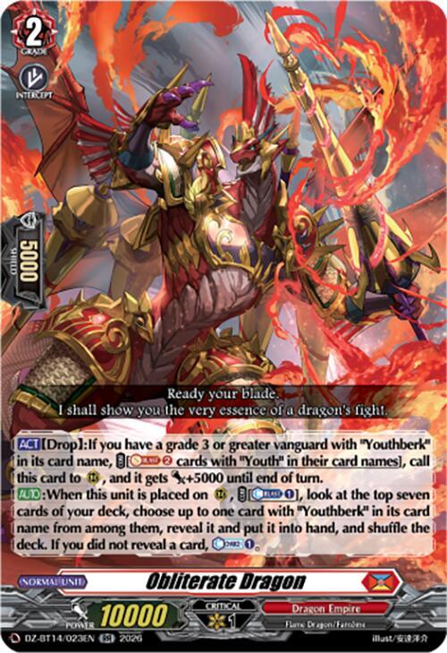 Obliterate Dragon - DZ-BT14: Envoys of the Crimson Moon