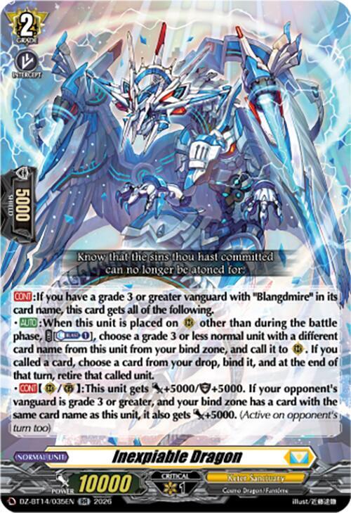 Inexpiable Dragon - DZ-BT14: Envoys of the Crimson Moon