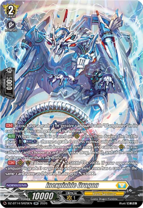 Inexpiable Dragon (SR) - DZ-BT14: Envoys of the Crimson Moon