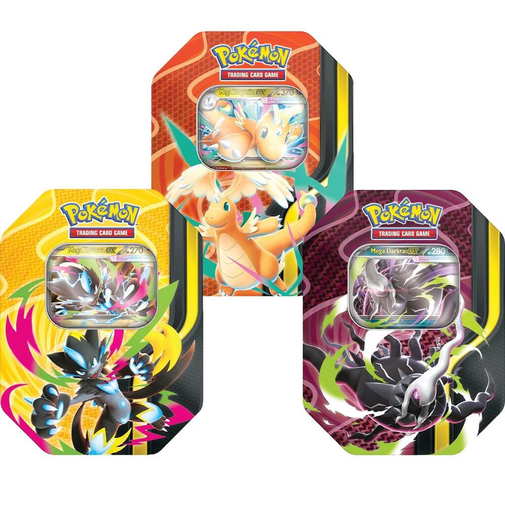 what booster packs come in pokemon tins Ascended Heroes Mini Pokmon 3 Pack Stacking Tins