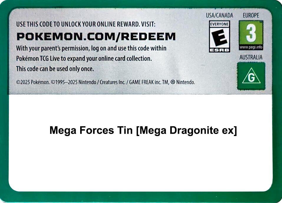 Code Card - Mega Forces Tin [Mega Dragonite ex]