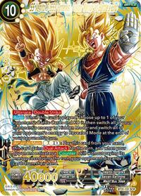 SS Vegito & SS3 Gotenks, Fusion Warrior at Battle's End (SCR) #BT31-151 from Impact Beyond Dimensions Pokemon card image