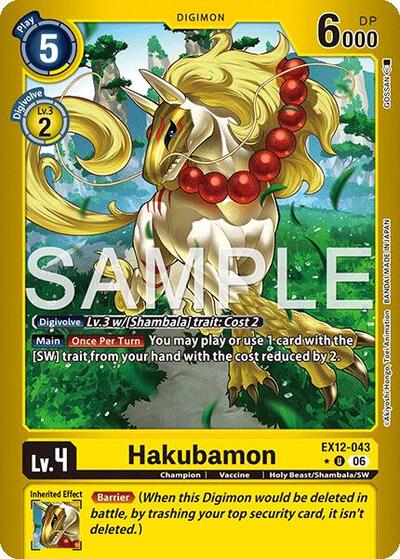 Hakubamon (Limited Foil) Digital World Shambala card price