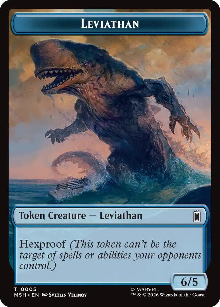 【meganamken様用】LEVIATHAN / Of Origins Une Leviathan // Food Double-Sided Token - Marvel Super Heroes - Magic