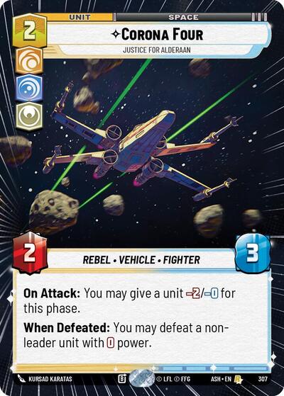 Corona Four - Justice for Alderaan (Hyperspace) Ashes of the Empire card price