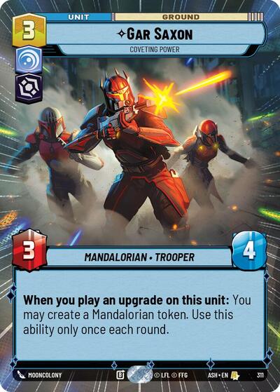 Gar Saxon - Coveting Power (Hyperspace) Ashes of the Empire Rare Star Wars Unlimited card — value and price