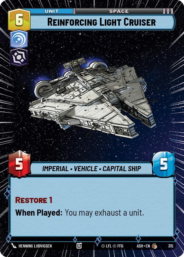 スターウォーズカード Reinforcing Light Cruiser (Hyperspace) - Ashes of the Empire
